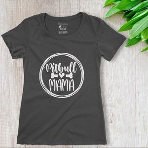 NEW Womens Black Pink Gray White Pitbull Mama T Shirt Graphic Dog Gift Funny